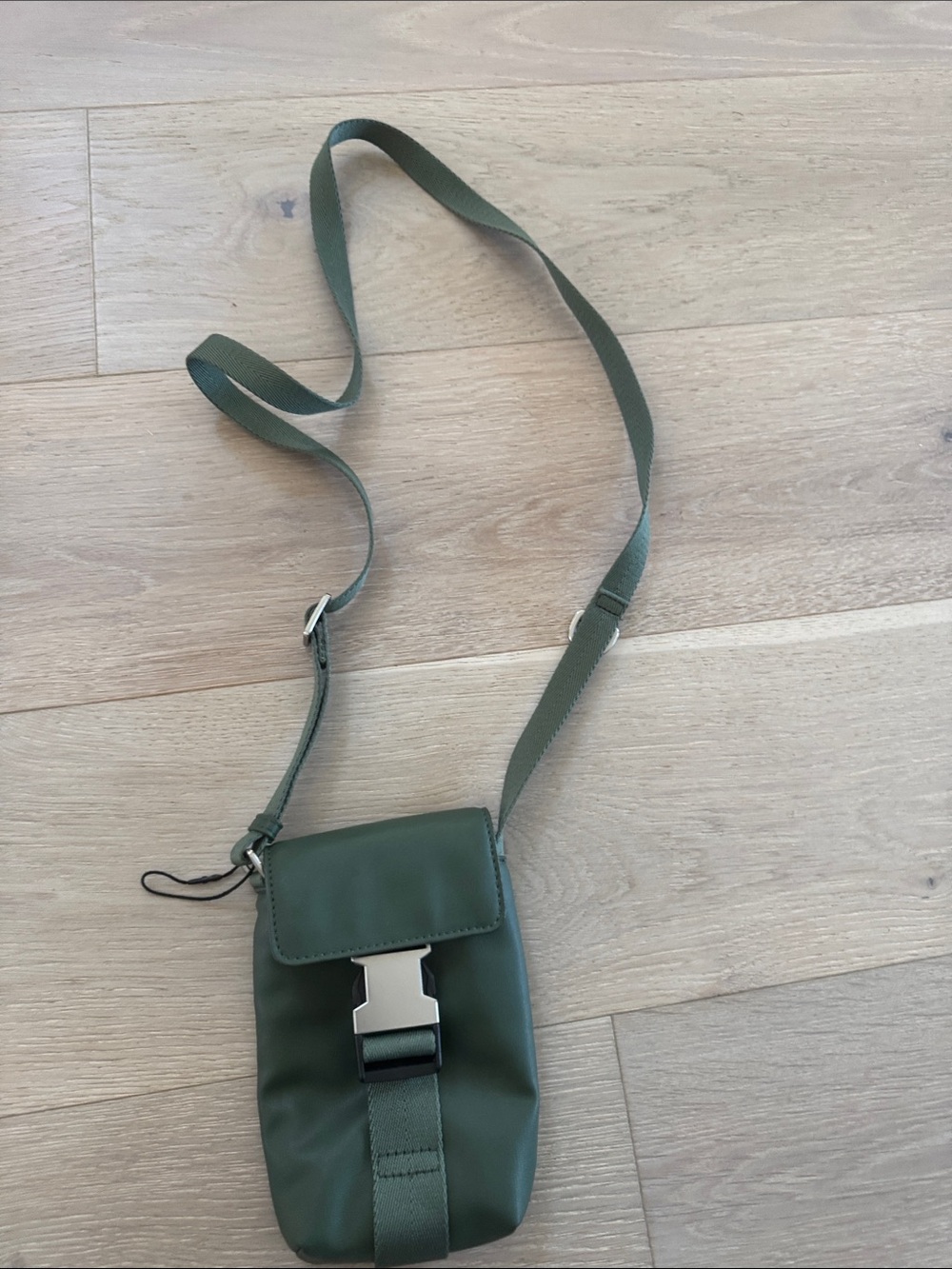 Zara Military Green Crossbody Phone Pouch